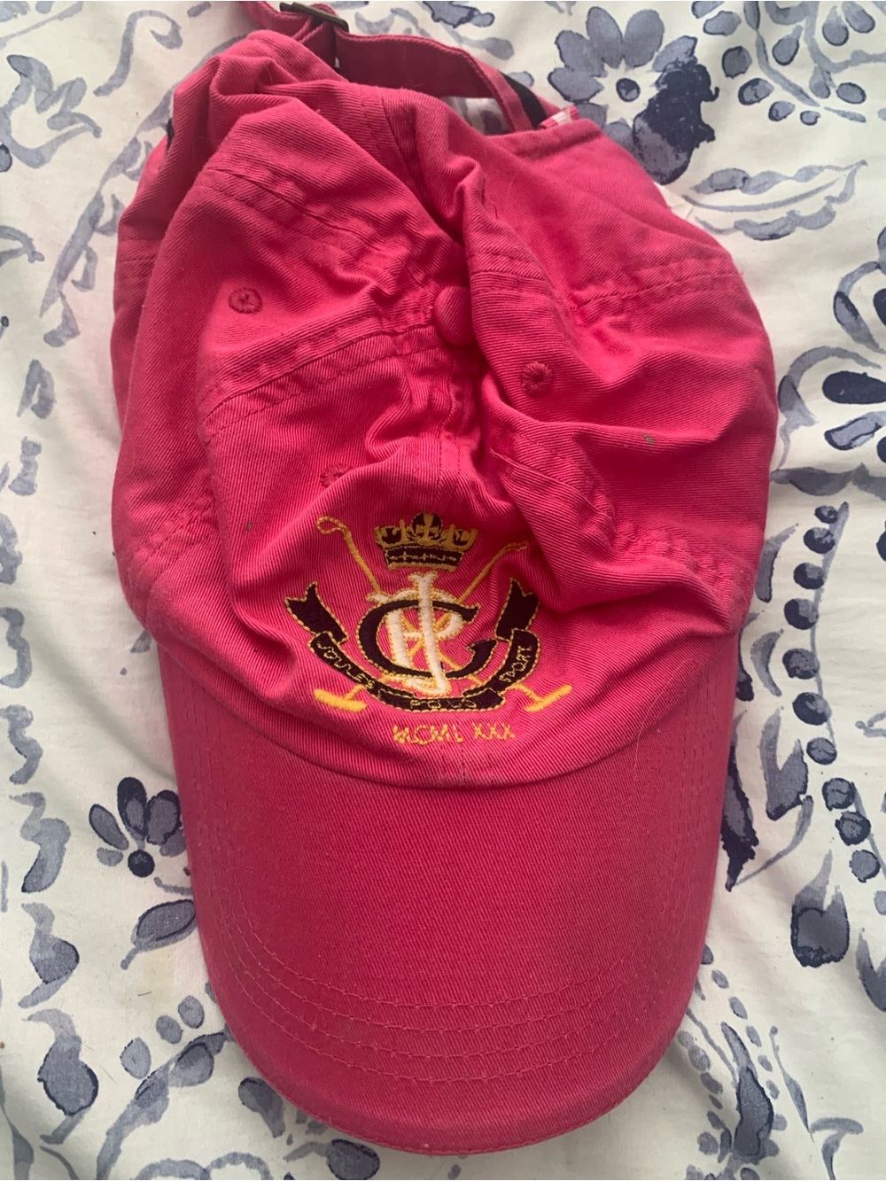 10/$20 Joules Hot Pink Cap with Embroidered Crest A15